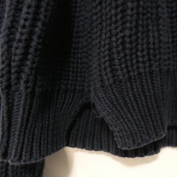 525 AMERICA | small | Navy Blue Cotton Chunky Knit Crewneck Sweater - Picture 15 of 16